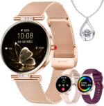 Smart Watch for Women( 3 Bands ) 1.19” HD AMOLED Small Smartwatch Bluetooth Call Compatible Android & iPhone with Step/Fitness Tracker/Heart Rate/Sleep Monitor, 120+ Sports IP68 Waterproof, Gift Women - Image 2
