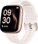 Smart Watch for Women Android & iPhone, 1.85" AMOLED Display,10 Day Battery, 30m Waterproof Swimming, Answer/Make Calls, Fitness/Heart Rate/Sleep Tracker/100 Sports, Beige - Image 2