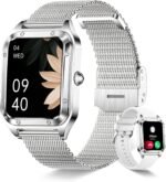 Smart Watch for Women(Call Answer/Dial), 1.6'' Touch Screen Smartwatch for Android iPhone Compatible, Waterproof Fitness Tracker with Heart Rate Sleep Monitor 100+ Sports Modes AI Voice, Silver - Image 2