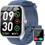 Smart Watch with Alexa Built-in, 1.83" HD Touchscreen Fitness Tracker, Bluetooth Notifications/Calls, IP68 Waterproof, 120+ Sport Modes, 24/7 Heart Rate & Sleep Monitor for iPhone Android iOS (Blue) - Image 2