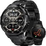Smart Watches for Men GPS, Pressure,Altitude,Compass, 480mAh Extra-Large Battery, 50M Waterproof, Full Metal Body Rugged Smartwatch, Answer/Make Call,1.43" AMOLED Display (Black) - Image 2