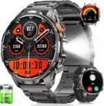 Smart Watches for Men, Military Smart Watch with 100 Days Battery/Flashlight/Heart Rate/Sleep/SpO2 Monitor/Call/110+ Sports Mode, 5 ATM Rugged Men's Fitness Tracker Watch for Android iPhone Compatible - Image 2