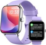 Smart Watches for Men,1.85" HD Display Compatible iPhone/Android (Answer/Make Calls),110+ Sport Modes Fitness Tracker with Heart Rate/Sleep/Sp02 Monitor,IP68 Waterproof (Light Purple, 1.85) - Image 2