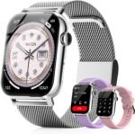 Smart Watches for Women, 1.83'' HD Fitness Tracker with Answer/Make Calls, Heart Rate/Sleep Monitor, 120+ Sport Modes, IP68 Waterproof, Compatible iPhone/Samsung/Android, Silvery - Image 2