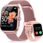 Smart Watches for Women Android & iPhone (2 Bands), 1.85" HD Smartwatch with Calls/Messages/Notifications, Heart Rate/SpO2/Sleep Monitor,120+ Sports Modes Waterproof Fitness Tracker Watch, Pink - Image 2