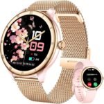 Smart Watches for Women, HD Screen Fitness Tracker 5ATM Waterproof with Bluetooth Make/Answer Calls, Activity Trackers with Heart Rate/Sleep/Female/SpO2 Monitor, Smartwatch for iPhone/Android(2 bands) - Image 2