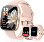 Smart Watches for Women Men with 2 Bands, 1.85-inch AMOLED HD Display (390x450), 12-Day Battery Life, 3ATM Waterproof (30m), Call, Health Monitoring, Fitness Tracking Smart Watch(Pink) - Image 2