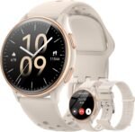 Smart Watches for Women(Answer/Make Calls), 1.27'' AMOLED Screen Activity Trackers with Heart Rate/Sleep/SpO2 Monitor, Smartwatch for iPhone/Samsung/Android, 120+ Sport Modes IP68 Fitness Watch 3Bands - Image 2