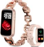 Smart Watches for Women,Fitness Trakcer with Bluetooth Call, Heart Rate/Sleep Monitor/Calories/Blood Pressure,130+ Sports Modes 1.47'' Smartwatch for Android iPhone,IP68 Waterproof,2 Bands,Rose Gold - Image 2
