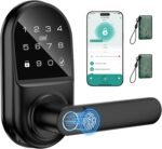 Smart keypad Door Lock with Handle，Fingerprint Keyless Entry Digital Lock with Built-in doorbell for Front Door,Bedroom,biometric Door knob, APP Control - Image 2