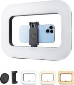 Smartphone Video Rig with Light, Handheld Ring Selfie Light Kit, LED Mobile Video Stabilizer with Built-in 8000mAh Battery for Camera, Smartphone, YouTube, TikTok Video Recording, Makeup - Image 2