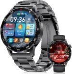 Smartwatch for Men with Compatible Android iOS,1.43" AMOLED Display Screen Bluetooth Calling Fitness Tracker with 100+ Sports Modes, Heart Rate & SPO₂ Monitor, P68 Waterproof, 2 Bands Included - Image 2