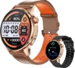 Smartwatch with AI, Heart Rate, Blood Oxygen, and Activity Trackers - Compatible with iPhone and Android, for Men and Women (GPS, Brown) - Image 2
