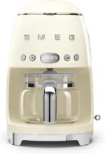 Smeg 50's Retro Style Aesthetic Drip Coffee Machine with 10 Cup Glass Carafe, Auto Start Feature, Keep Warm Plate, and Two Coffee Strength Settings (Cream) - Image 2