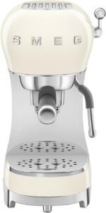 Smeg ECF02 Italian Espresso Machine – Manual 15-Bar Coffee Maker, Made in Italy – Retro Design with Steam Wand (Cream) - Image 2