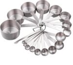 Smithcraft Measuring Cups and Spoons Set, 18/8 Stainless Steel Measuring Cups and Spoons for Kitchen & Baking, Heavy Duty Metric & US 8 Measuring cups, 9 Measuring Spoons Set - Image 2