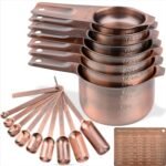 Smithcraft Measuring Cups and Spoons Set, Copper Measuring Cups and Spoons Set for Dry & Liquid, Metric&US 7 Stainless Steel MeasureR Cup&9 Spoon Leveler & Measure Enquivalents for Kitchen & Baking - Image 2
