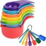 Smithcraft Measuring Cups and Spoons Set, Plastic Measuring Cup Set 15, Mixing Color Dry Measure Cups Spoons, 7 Measuring Cups & 7 Spoons, Kitchen Measure Cup Spoons for Cooking & Baking - Image 2