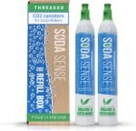 Soda Sense 60L CO2 Exchange Canister - 2 Pack, Threaded Style - Compatible with All 'Screw-In' Soda/Sparkling Water Makers, Including SodaStream BLUE Cylinder Models, Ninja Thirsti, Philips & More - Image 2