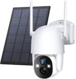 Solar Security Cameras Wireless Outdoor, Wireless Cameras for Home/Outdoor Security, 355°PTZ, 3MP 2K FHD WiFi Camera with Spotlight, Motion Detection, Siren, Color Night Vision, SD/Cloud - Image 2