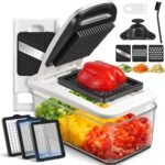 Sopito Vegetable Chopper Mandoline Slicer - Multifunctional Veggie Food Chopper With 6 Blades & Container, Heavy-Duty Vegetable Slicer and Cutter for Onion, Salad, and Food Preparation - Image 2