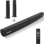 Sound Bar for Smart TV,90W Soundbar with Bluetooth/ARC/Optical/AUX Connect, Auto Volume Boost, 3 Customizable Equalizer Modes, 2 in 1 Detachable Soundbar for TV/PC/Gaming/Projectors - Image 2