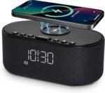 Sound Machine Alarm Clock for Bedrooms: Bluetooth 10W Stereo Sound Speaker with Wireless Charging - White Noise Machine for Sleeping with 21 Soothing Sounds - Black - Image 2