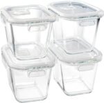 Soup Containers with Lids Glass 32 oz, 4 Cup Borosilicate Glass Food Storage Containers, Microwave & Freezer Safe Jars, Small Square Meal Prep Bowl for Salad, Fruit, Lunch, Ice Cream, Travel, 4 Pack - Image 2