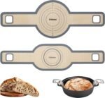 Sourdough Silicone Bread Sling -Oval and Round Non-Stick & Easy Clean Silicone Bread Mat for Dutch Oven. Reusable With Extra Long Handles Silicone Bread baking Supplies tools accessories(Gray) - Image 2