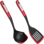 Spatula and Ladle Set, Multi-Functional Silicone Edge Cooking Utensil Set with Heat Resistant, Dishwasher Safe & Non-Scratch Design for Non-Stick Cookware - Image 2