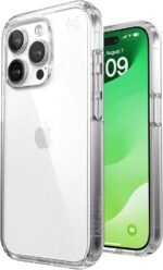 Speck Clear iPhone 15 Pro Case - Drop Protection - Scratch Resistant, Anti-Yellowing, 6.1 Inch Phone Case - Presidio Clear/Clear - Image 2