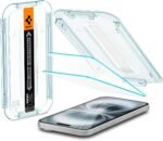 Spigen Tempered Glass Screen Protector [GlasTR EZ FIT] designed for iPhone 16 Plus/iPhone 15 Plus [2 Pack] - Image 2
