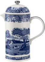 Spode Blue Italian French Press | 28-Ounce Capacity | Espresso, Coffee, and Tea Maker | Porcelain Cafetiere | Stainless Steel Plunger | Dishwasher Safe (Blue/White) - Image 2