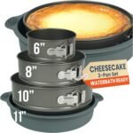 Spring Form Pans for Cheesecake, 6/8/10 Inch NONSTICK Springform Pan Set - Cheesecake Pan Set with LEAKPROOF SILICONE PROTECTOR - Cheese Cake Pans for Baking in WATER BATH - NO FOIL WRAP - Image 2