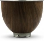 Stainless Steel 5 Quart Mixer Bowl for Kitchenaid Classic&Artisan Tilt Head Stand Mixer, Wood Texture, Fit for K45, KSM75, KSM90, KSM150, Heavy Duty, Dishwasher Safe - Image 2