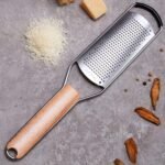 Stainless Steel Cheese Grater with Natural Wood Handle for Parmesan Cheese Lemon, Ginger, Cheese, Nutmeg, Potato, Chocolate and Garlic Small - Image 2