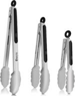 Stainless Steel Cooking Tongs Set of 3 - Heavy Duty 12/9/7 Inch Locking Tongs, Heat Resistant to 600 Degrees, Food Grade Kitchen Metal Tong for Food, Salad, & BBQ - Dishwasher Safe - Image 2