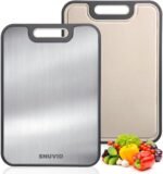 Stainless Steel Cutting Board, Large Double Sided Cutting Board for kitchen, 18/8 Stainless Steel & Wheat straw pp, Food-Grade, non Toxic - Easy to Clean, 16 x 11 Inches - Image 2