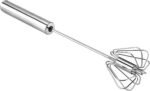 Stainless Steel Egg Whisk, Hand Push Rotary Whisk Blender, Versatile Milk Frother, Hand Push Mixer Stirrer for Blending, Whisking, Beating & Stirring (12in) - Image 2