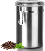 Stainless Steel Food Container with Clear Lids Airtight Storage Container Stackable Small Canisters Kitchen Pantry Storage for Cereal, Snacks, Candy, Herbs, Spices, Sugar, Tea (Silver) - Image 2