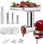 Stainless Steel Food Grinder Attachment for KitchenAid Mixers, Dishwasher Safe Meat Processor Aceesory Included 3 Sausage Stuffer Tubes - Image 2
