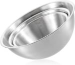 Stainless Steel Mixing Bowls 3 Packs Nesting Baking Supplies Small Thicker Stainless Steel Flat Bottom Stackable Salad Bowl Mixing Bowls Set for Cooking, Baking, Salad,Serving(1000/1500/2000ml) - Image 2
