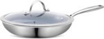 Stainless Steel Non Stick Frying Pan,10 Inch Healthy Non Toxic Ceramic Coating Cookware with Lid,Works on Induction, Electric Stove and Gas Cooktops,PTFE PFAS PFOA Free Skillet,Dishwasher&Oven Safe - Image 2
