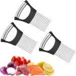 Stainless Steel Onion Slice Holder, 2025 Upgraded Vegetable Slicer Cutter, Multifunctional Lemon Tomato Potato Meat Chopper Slicing Assistant Kitchen Tool (3) - Image 2