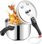 Stainless Steel Pressure Cooker 6.34 Quart, Heavy-Duty, Food-Grade, All Stovetop & Induction Compatible with Multi-Safety Lock System for Gas Electric Ceramic, Commercial Home Kitchen Use, Deeluban - Image 2