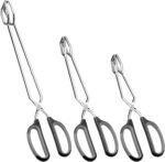 Stainless Steel Scissor Tongs Cooking Tongs Set, Set of 3 (Black Handle, 10" 12" 16") - Image 2