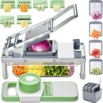 Stainless Steel Vegetable Chopper with 10 Blades - Mandoline Slicer-Pro Food Chopper with Container - Veggie Salad Onion Chopper - Potato Dicer - Tomato Cutter - Cheese Grater - Image 2