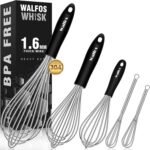 Stainless Steel Whisk Set with 7"+5" Mini whisks, Walfos Heavy Duty Whisks, Kitchen wisk (7+9+11in) Premium for Whisking, Blending, Beating, Frothing & Stirring. - Image 2