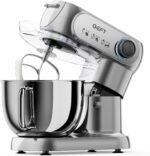 Stand Mixer, 3.5QT+6QT Two Bowls Kitchen Electric Mixer, 600W 6+P speed Tilt-Head Food Mixer with Stainless Steel Bowl, Dishwasher-Safe Dough Hook, Flat Beater, Wire Whisk, Splash Guard, Grey - Image 2