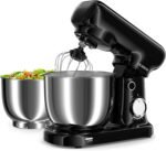 Stand Mixer with 3QT+3.5QT Dual Bowls, 10-Speed Electric 300W Food Mixer - Includes Egg Whisk, Dough Hook & Flat Beater for Home Baking & Daily Cooking (Black) - Image 2